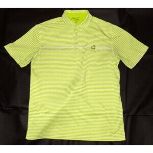 Masters Tech Men's Performance Short Sleeve Golf Polo Striped Shirt‎ Size Medium